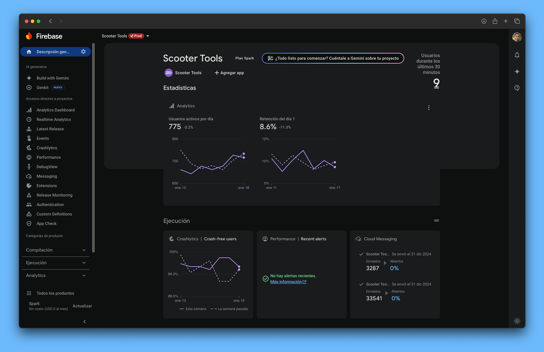 Firebase Analytics - Datos de comportamiento de usuarios y rendimiento de la app en tiempo real