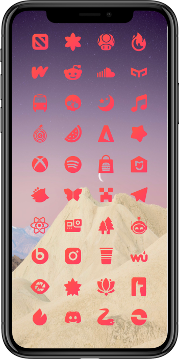 DarkBoard XS Glyphs Theme - Red Color Variant DarkBoard XS 43