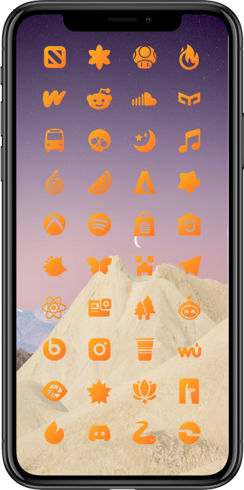 DarkBoard XS Glyphs Theme - Orange Color Variant DarkBoard XS 44