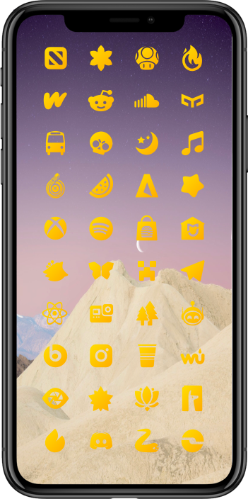 DarkBoard XS Glyphs Theme - Yellow Color Variant DarkBoard XS 45