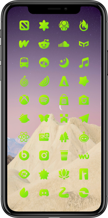 DarkBoard XS Glyphs Theme - Lime Color Variant DarkBoard XS 46