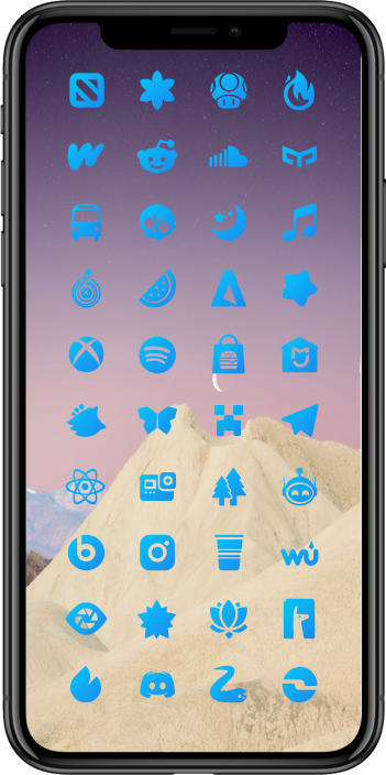DarkBoard XS Glyphs Theme - Blue Color Variant DarkBoard XS 49