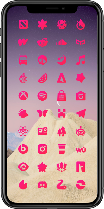 DarkBoard XS Glyphs Theme - Pink-Red Color Variant DarkBoard XS 50