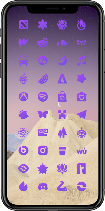 DarkBoard XS Glyphs Theme - Purple Color Variant DarkBoard XS 52